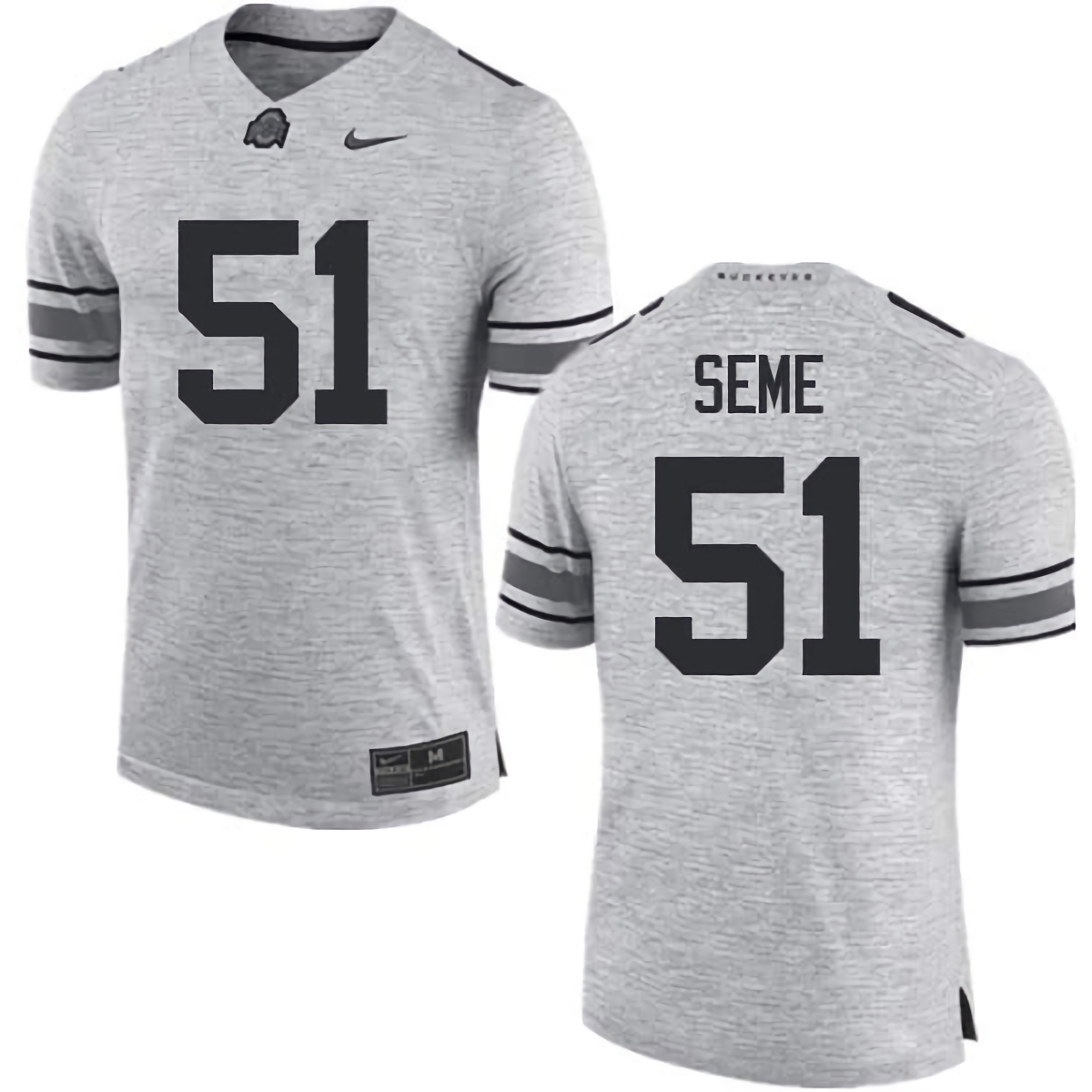 Nick Seme Ohio State Buckeyes Men's NCAA #51 Nike Gray College Stitched Football Jersey XEL0256VF